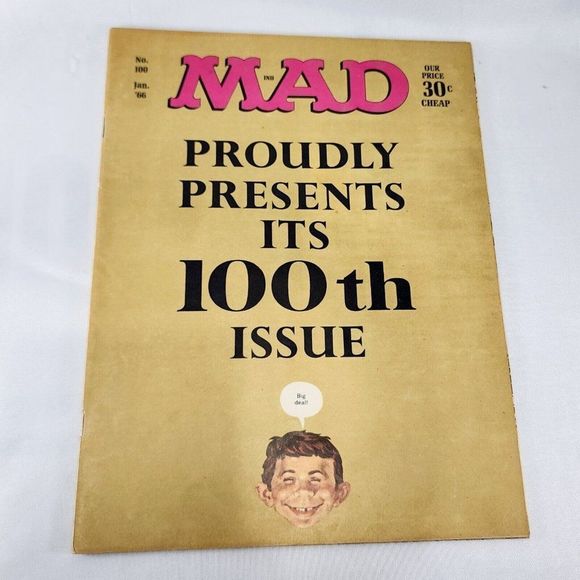 Mad Magazine Issue #100 January 1966 Special 100th Issue Gold EC Publication - Picture 1 of 7